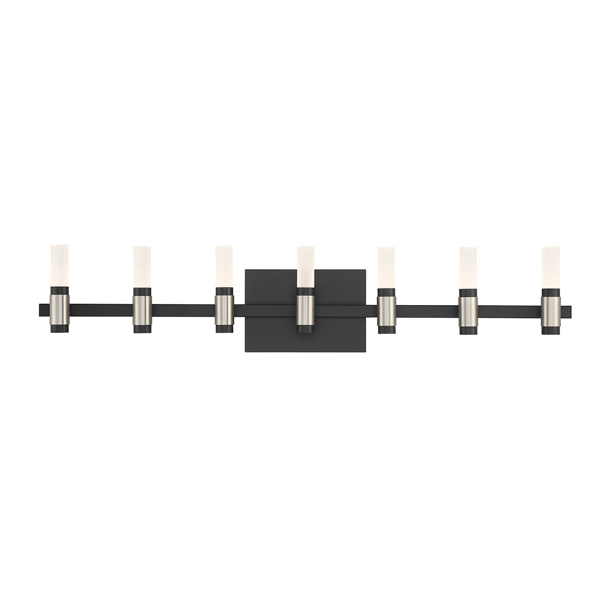 Eurofase Lighting Albany 32" 7-Light Dimmable Integrated LED Silver & Black Mix Vanity Light