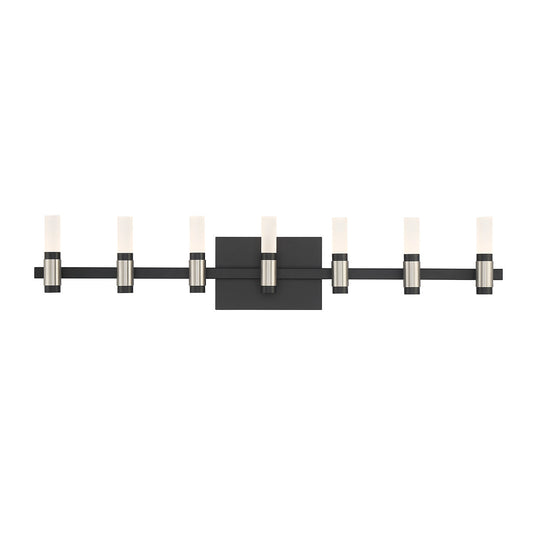Eurofase Lighting Albany 32" 7-Light Dimmable Integrated LED Silver & Black Mix Vanity Light