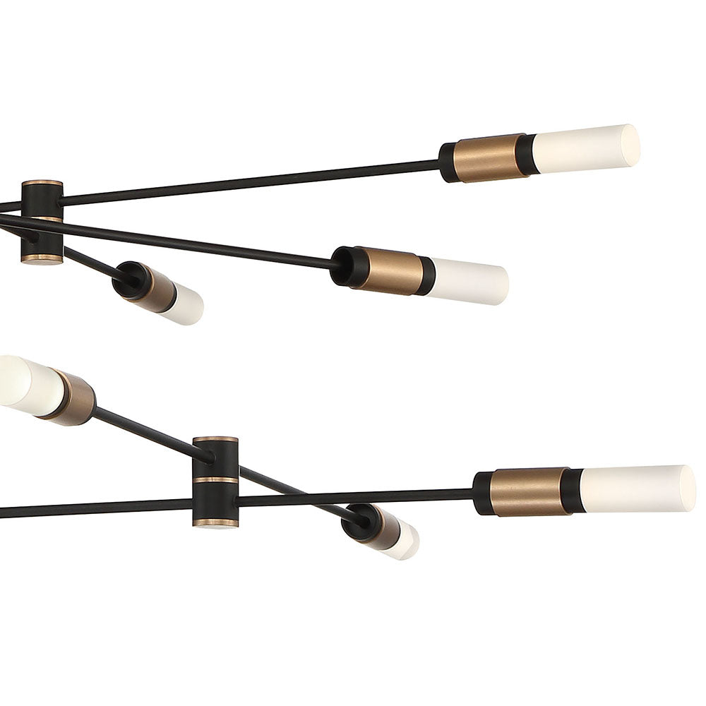 Eurofase Lighting Albany 41" 12-Light Dimmable Integrated LED Brass & Black Chandelier