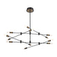 Eurofase Lighting Albany 41" 12-Light Dimmable Integrated LED Brass & Black Chandelier