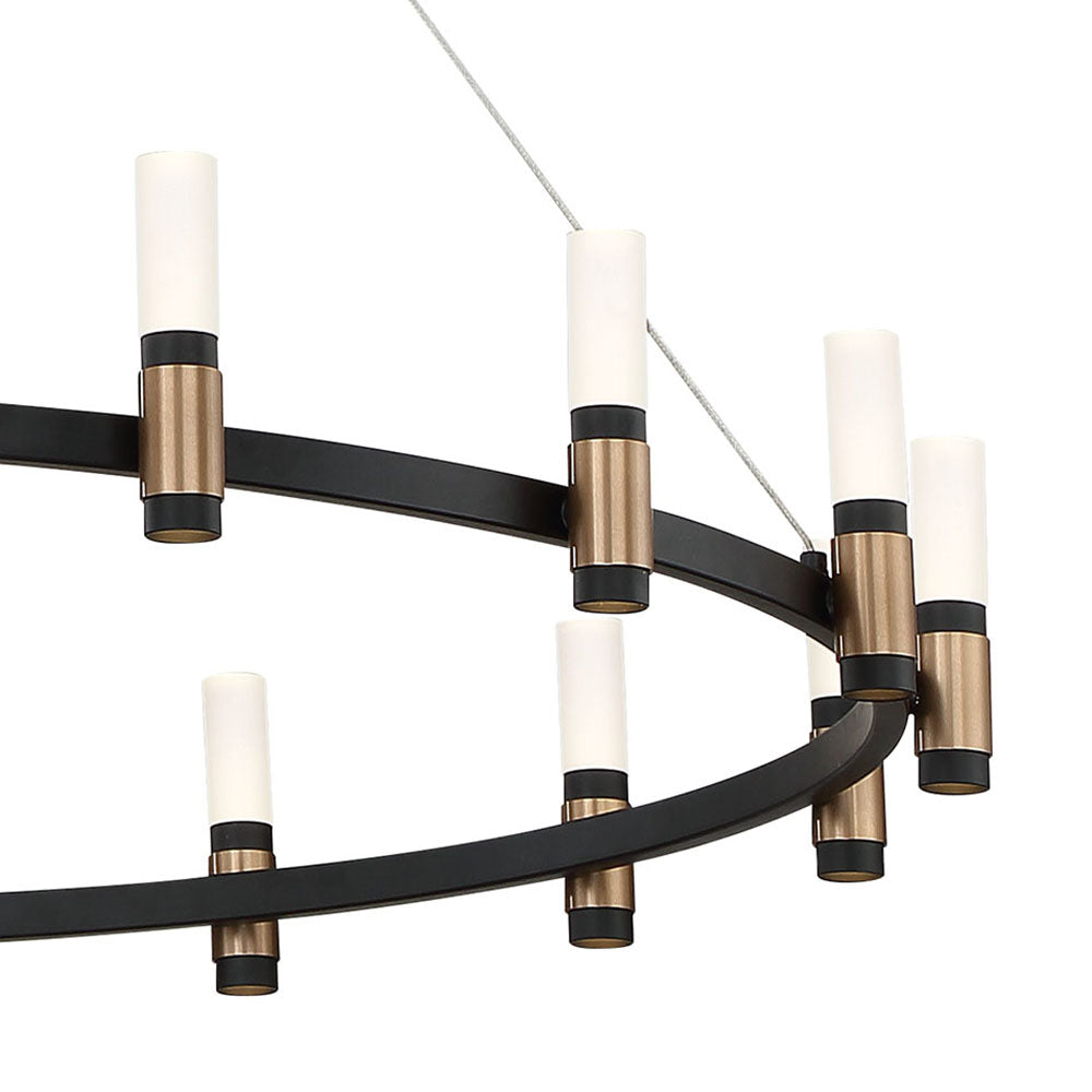 Eurofase Lighting Albany 45" 18-Light Dimmable Integrated LED Brass & Black Chandelier