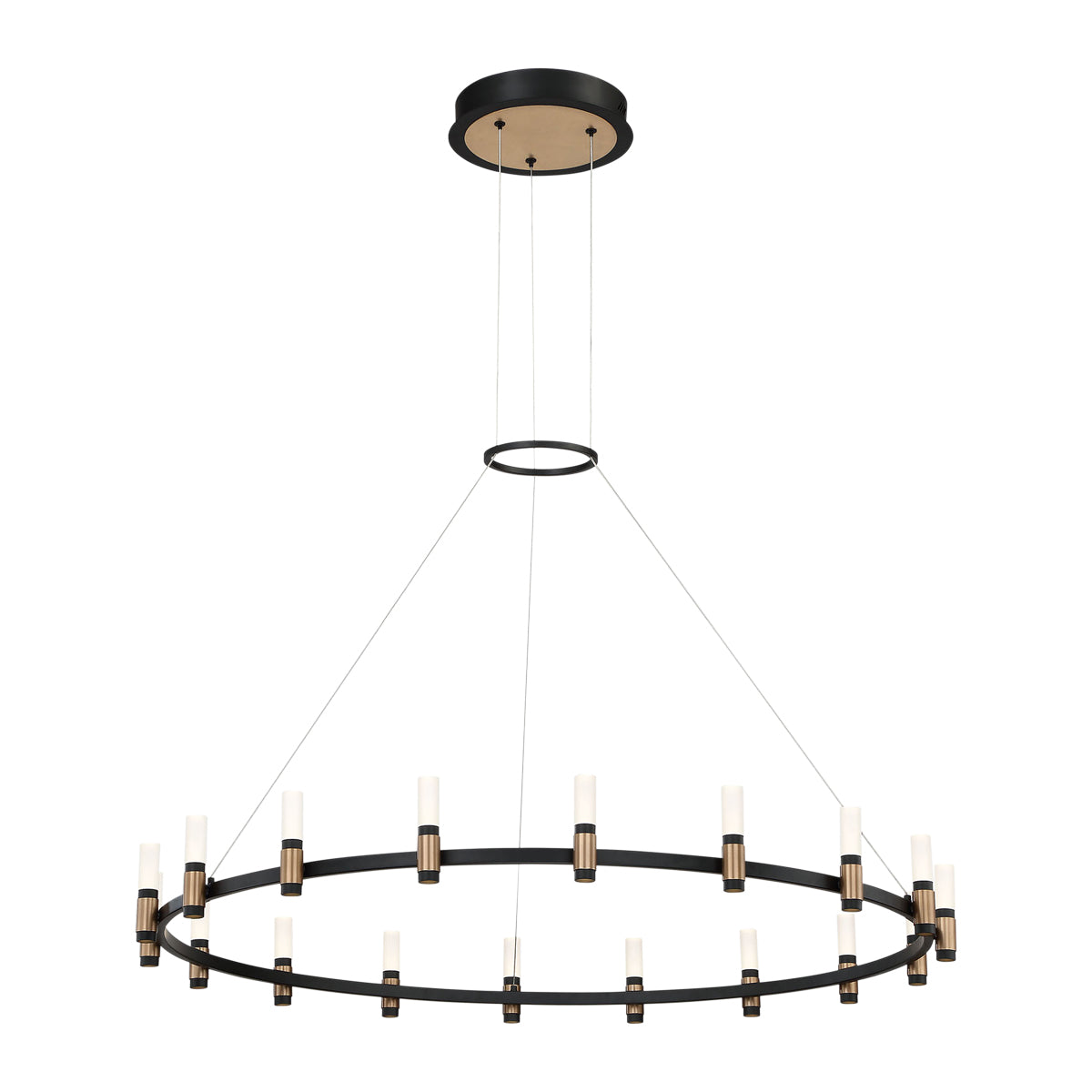 Eurofase Lighting Albany 45" 18-Light Dimmable Integrated LED Brass & Black Chandelier