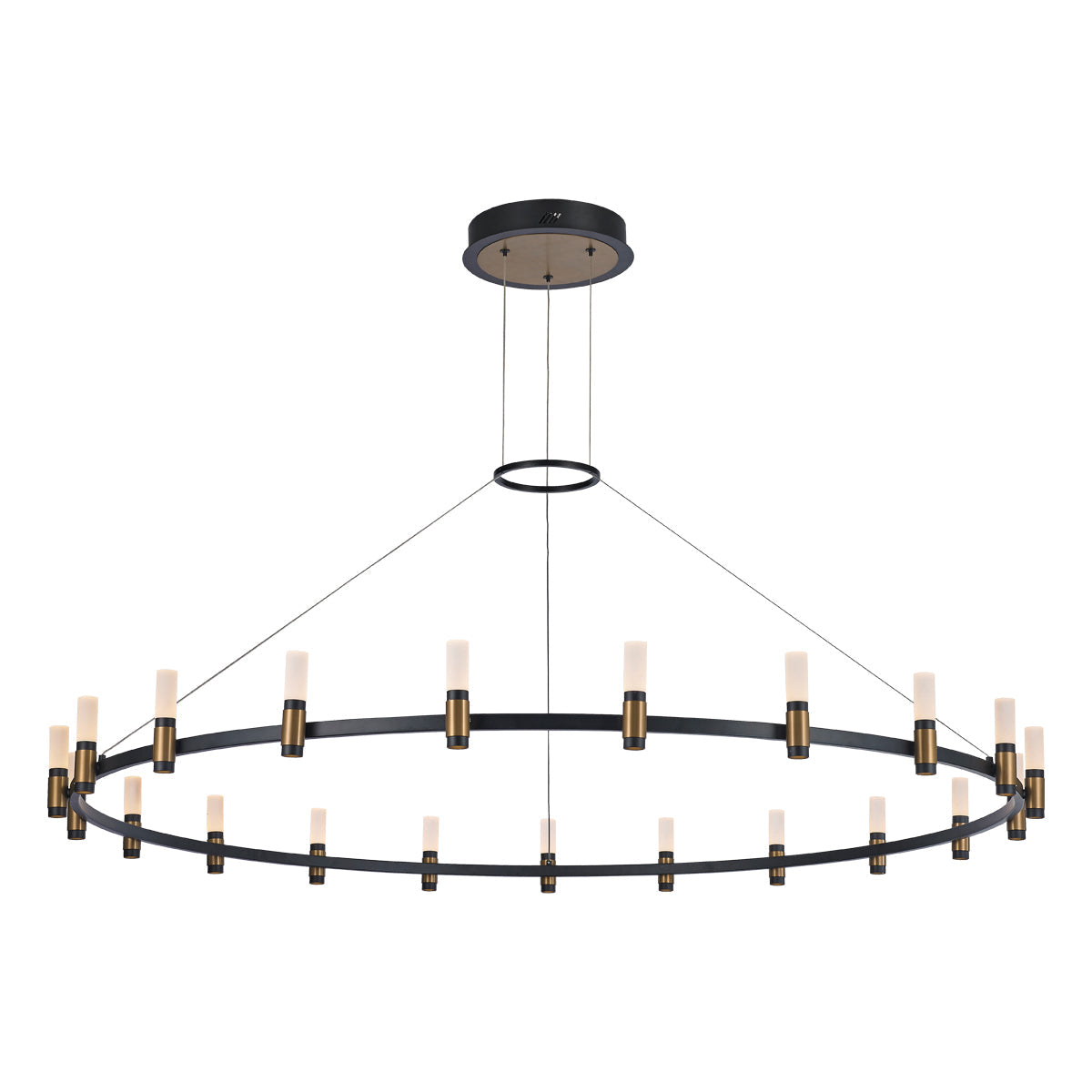 Eurofase Lighting Albany 60" 21-Light Dimmable Integrated LED Brass & Black Chandelier