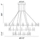 Eurofase Lighting Albany 60" 3-Tier Dimmable Integrated LED Brass & Black Chandelier