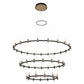 Eurofase Lighting Albany 60" 3-Tier Dimmable Integrated LED Brass & Black Chandelier