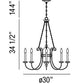 Eurofase Lighting Albero 30" 8-Light Forged Iron Bare Bulb Dimmable Incandescent Chandelier