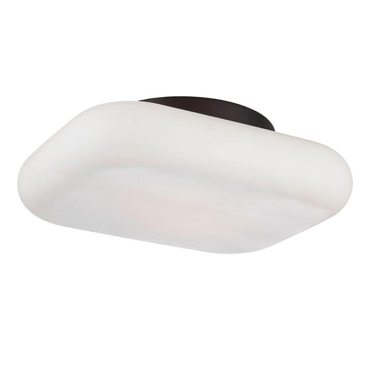 Eurofase Lighting Alma 13" 1-Light Rectangular Dimmable Integrated LED Bronze Flush Mount With Opal White Shade