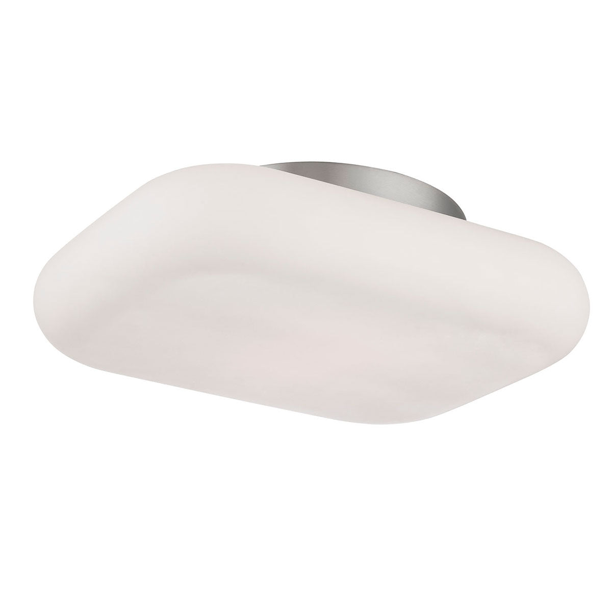 Eurofase Lighting Alma 13" 1-Light Rectangular Dimmable Integrated LED Satin Nickel Flush Mount With Opal White Shade