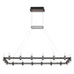 Eurofase Lighting Altamont 52" 18-Light Dimmable Integrated LED Metal Rectangular Black And Satin Nickel Chandelier With Soft White Acrylic Shades