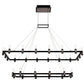 Eurofase Lighting Altamont 52" 30-Light 2-Tier Dimmable Integrated LED Metal Rectangular Black And Satin Nickel Chandelier With Soft White Acrylic Shades