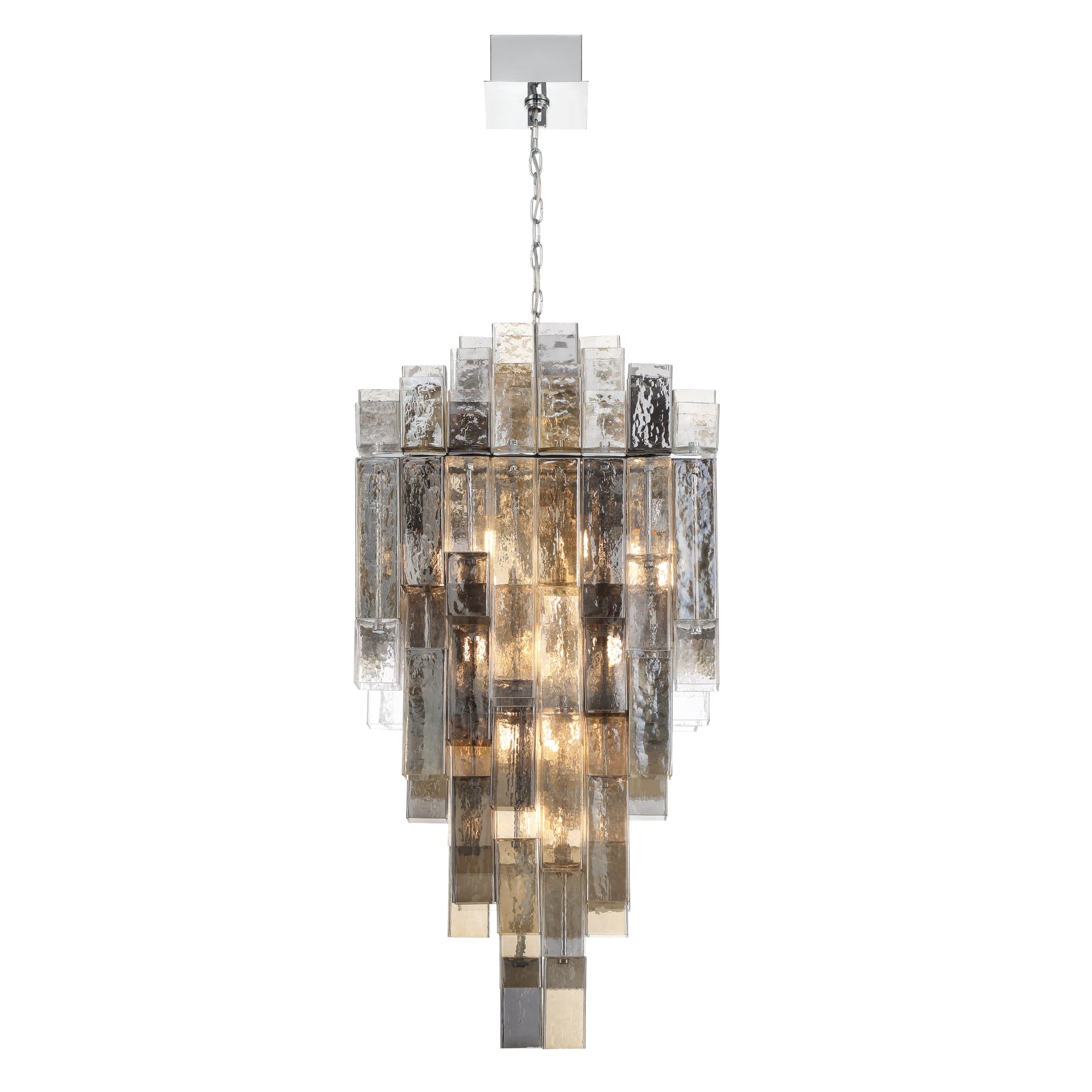 Eurofase Lighting Altesa 46" 20-Light Mixed Glass Shade Chrome Chandelier