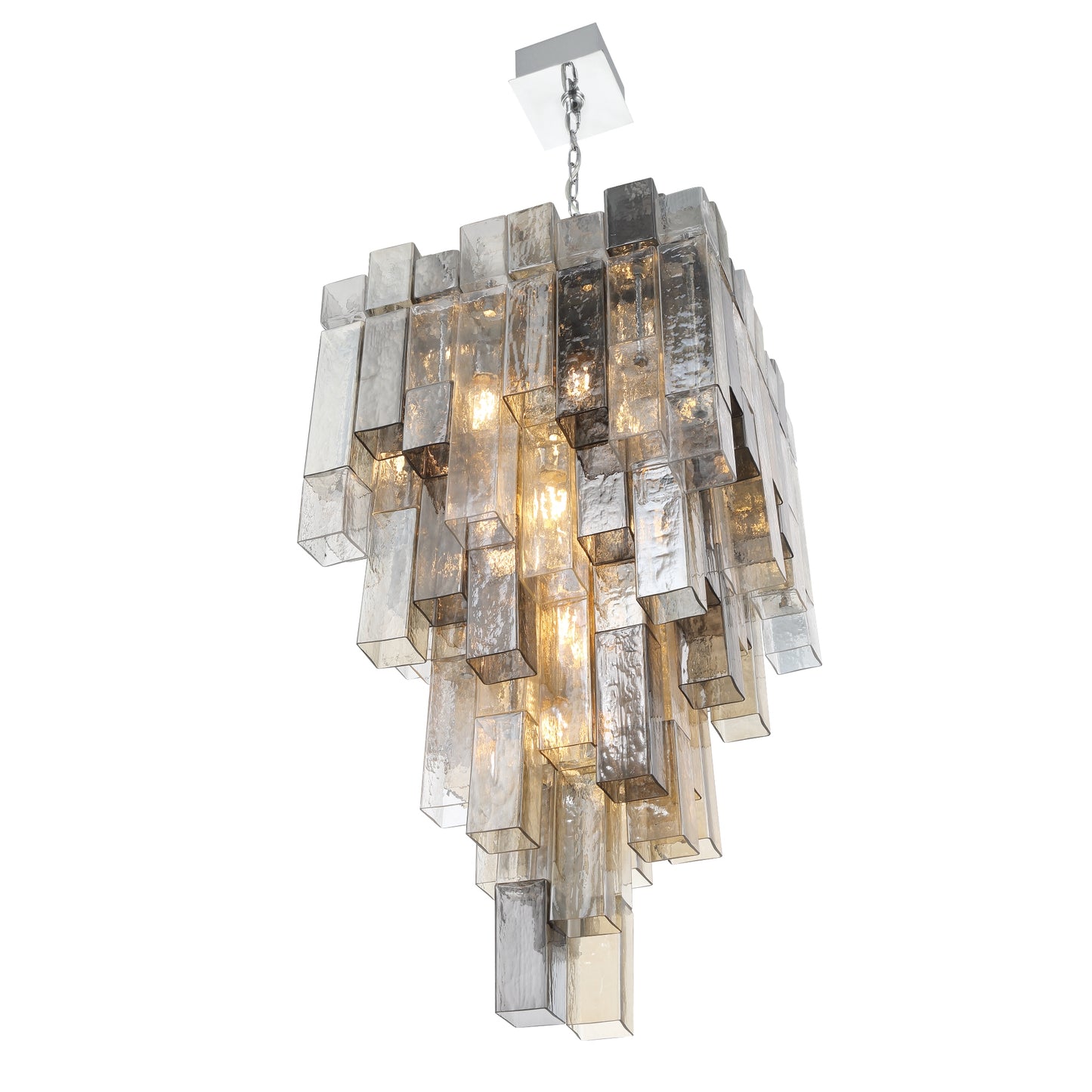 Eurofase Lighting Altesa 46" 20-Light Mixed Glass Shade Chrome Chandelier