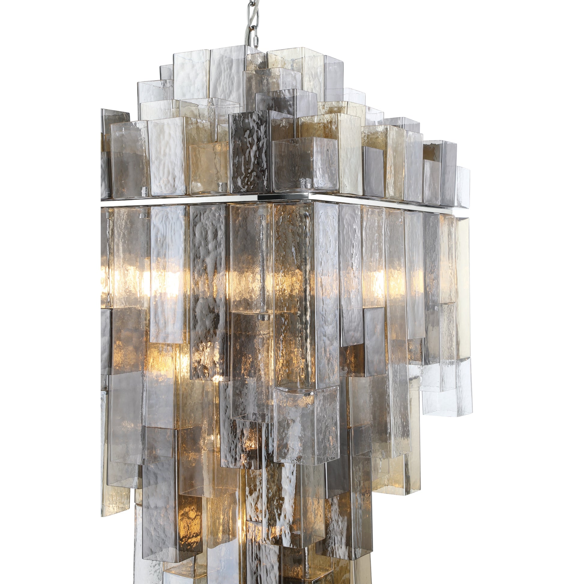 Eurofase Lighting Altesa 46" 20-Light Mixed Glass Shade Chrome Chandelier