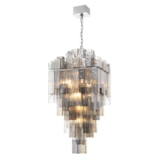 Eurofase Lighting Altesa 46" 20-Light Mixed Glass Shade Chrome Chandelier