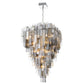 Eurofase Lighting Altesa 59" 46-Light Mixed Glass Shade Chrome Chandelier