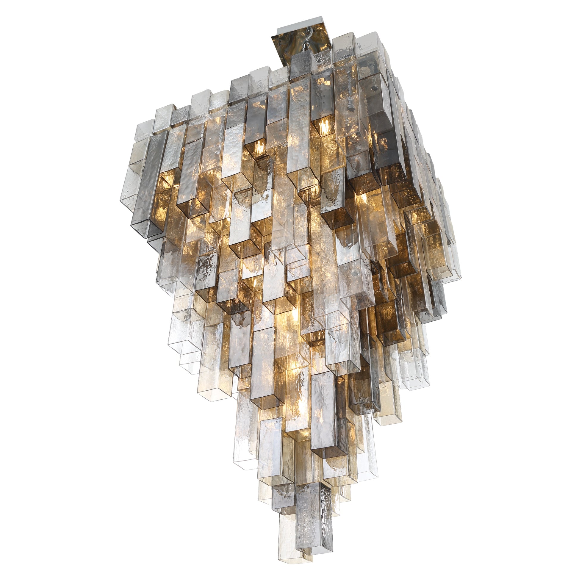 Eurofase Lighting Altesa 59" 46-Light Mixed Glass Shade Chrome Chandelier