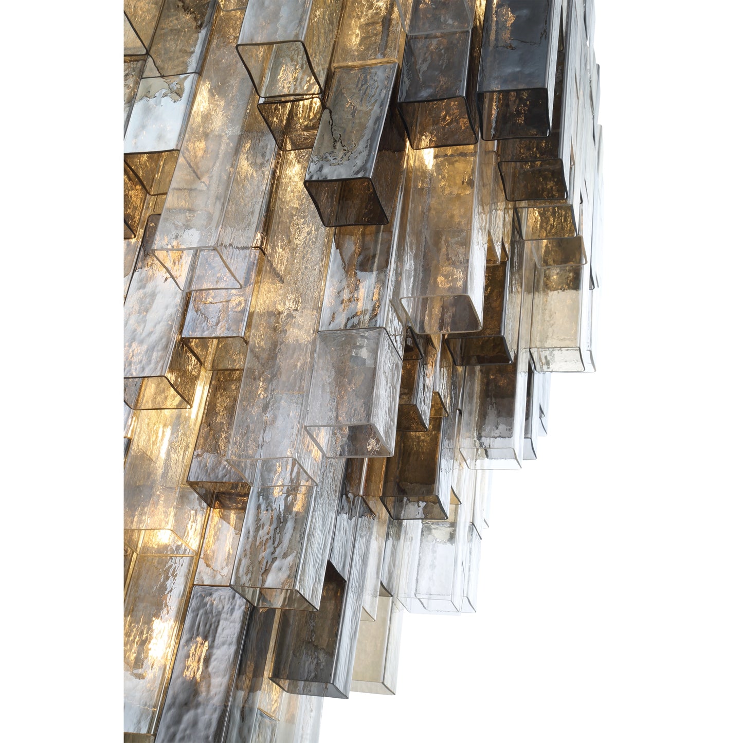 Eurofase Lighting Altesa 59" 46-Light Mixed Glass Shade Chrome Chandelier