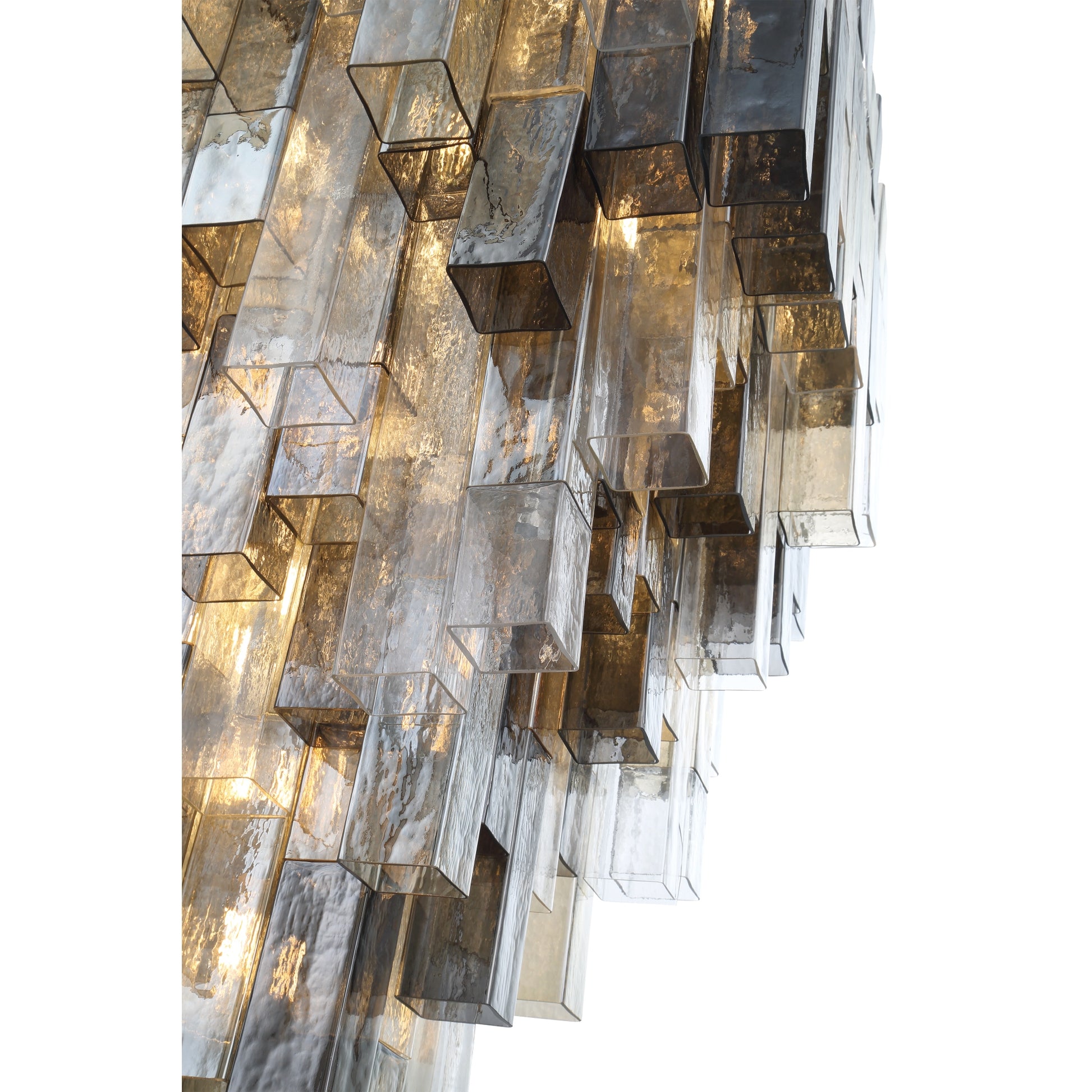 Eurofase Lighting Altesa 59" 46-Light Mixed Glass Shade Chrome Chandelier