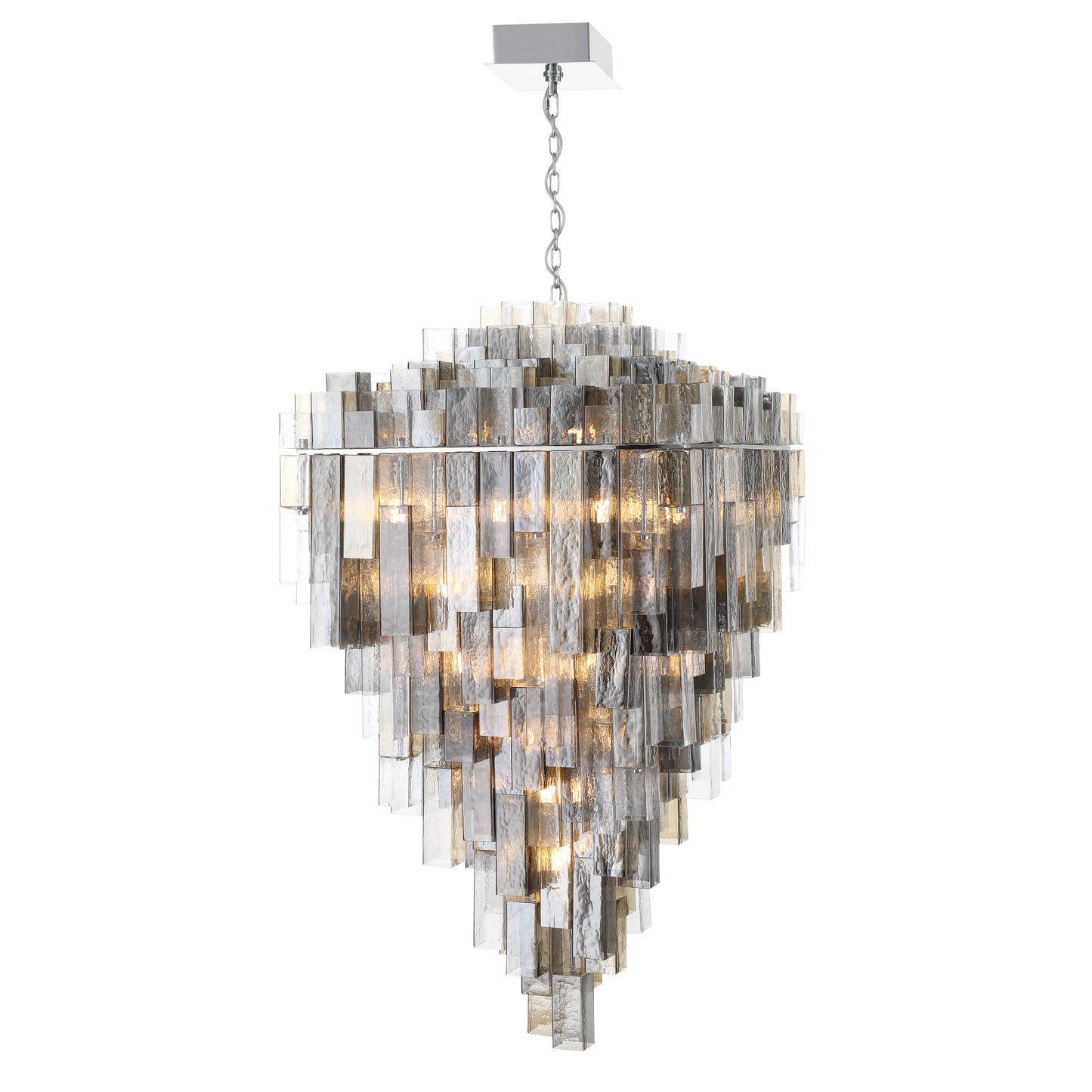 Eurofase Lighting Altesa 59" 46-Light Mixed Glass Shade Chrome Chandelier