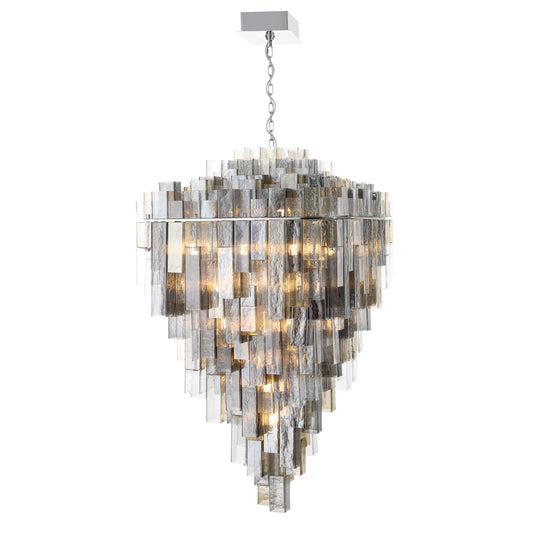 Eurofase Lighting Altesa 59" 46-Light Mixed Glass Shade Chrome Chandelier