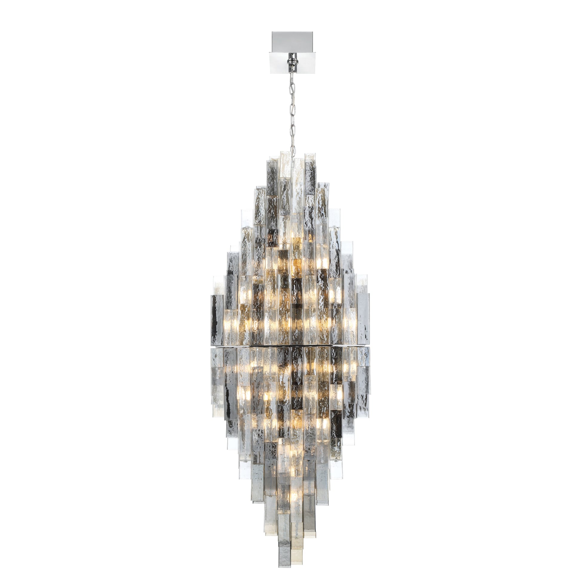 Eurofase Lighting Altesa 93" 68-Light Mixed Glass Shade Chrome Grand Chandelier