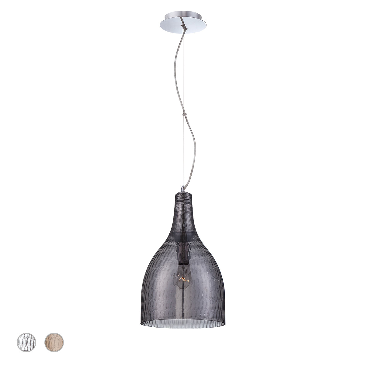 Eurofase Lighting Altima 10" Round Smoke Dimmable Incandescent Pendant Light With Hand Blown Glass Shade