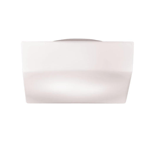 Eurofase Lighting Amata 10" Medium Dimmable Incandescent White Square Flush Mount With Opal White Glass Shade