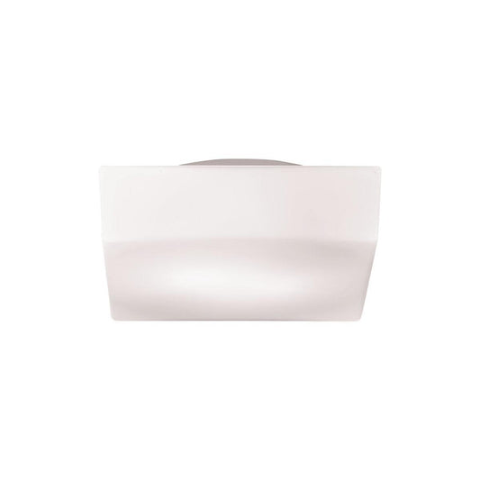 Eurofase Lighting Amata 8" Small Dimmable Incandescent White Square Flush Mount With Opal White Glass Shade