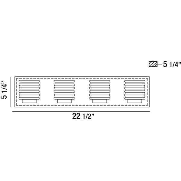 Eurofase Lighting Ancona 23" 4-Light Dimmable Integrated LED Chrome Bath Bar With Clear Acrylic Glass Shades