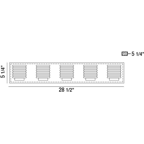 Eurofase Lighting Ancona 29" 5-Light Dimmable Integrated LED Chrome Bath Bar With Clear Acrylic Glass Shades