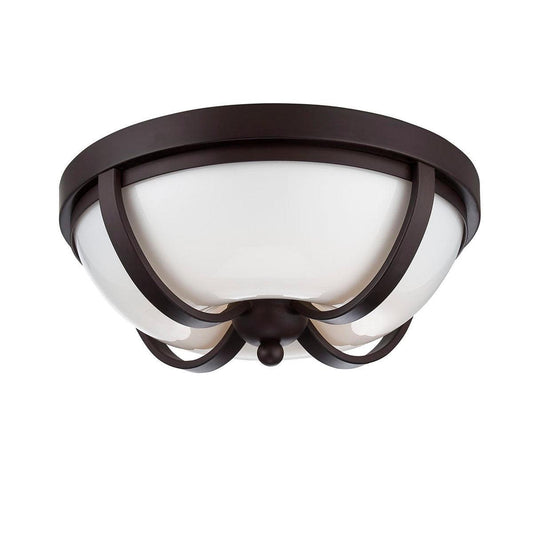 Eurofase Lighting Andrew 13" Dimmable Integrated LED Bronze Flush Mount With Opal White Glass Shade