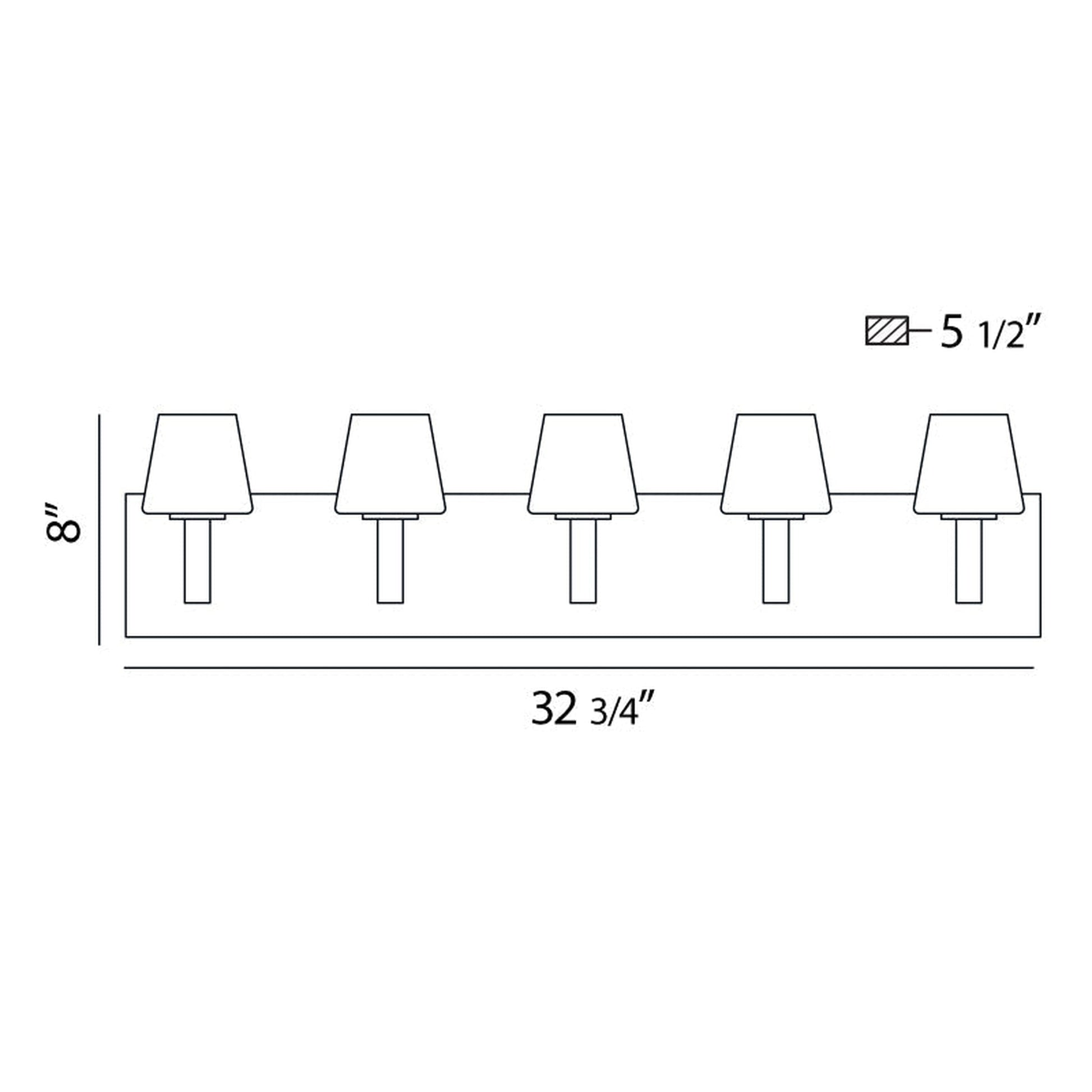 Eurofase Lighting Anglo 33" 5-light Dimmable Halogen Bulb Satin Nickel Bath Bar With Opal White Shades