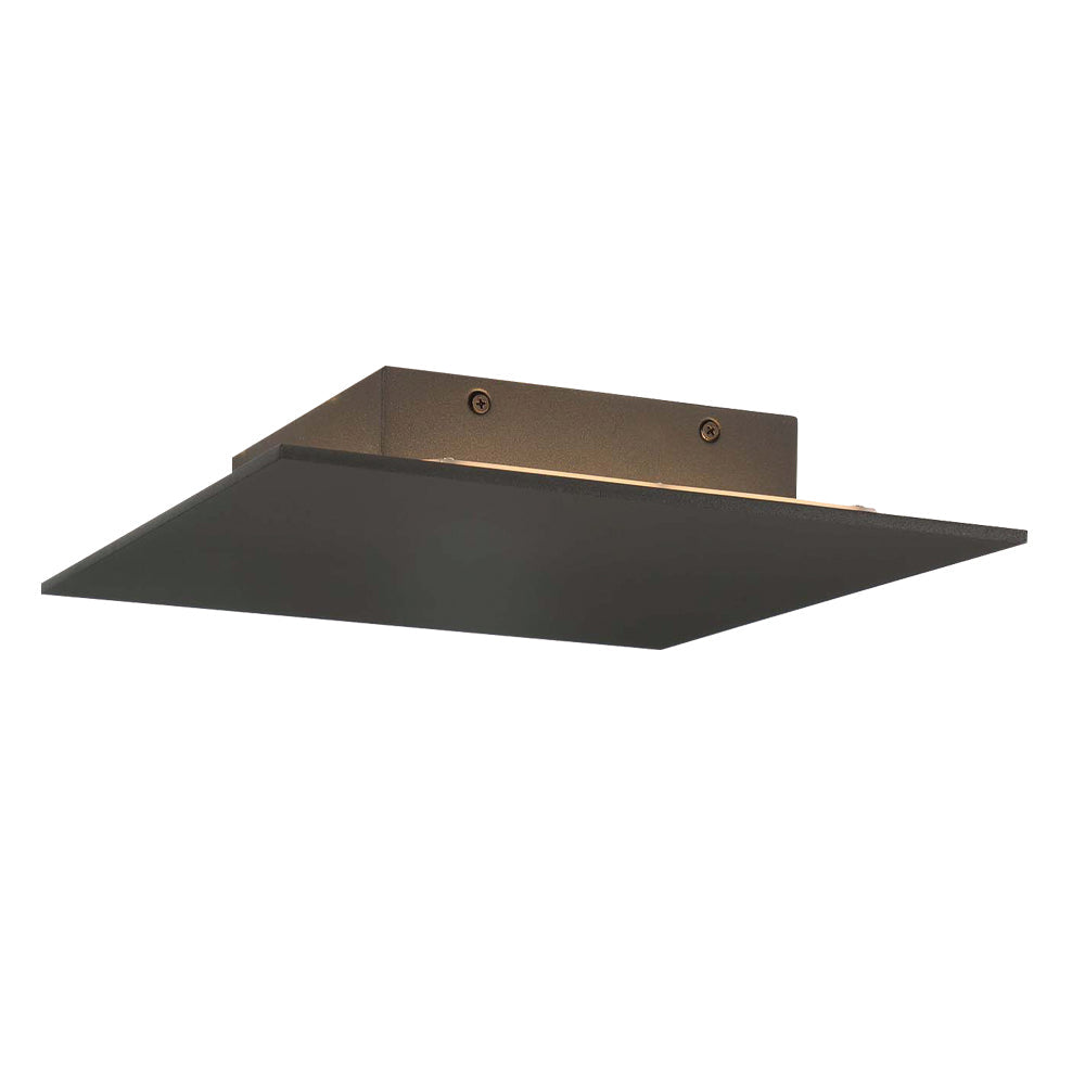 Eurofase Lighting Annette 12" Black Dimmable Back-Lit Integrated LED Outdoor Flush Mount With White Acrylic Shade