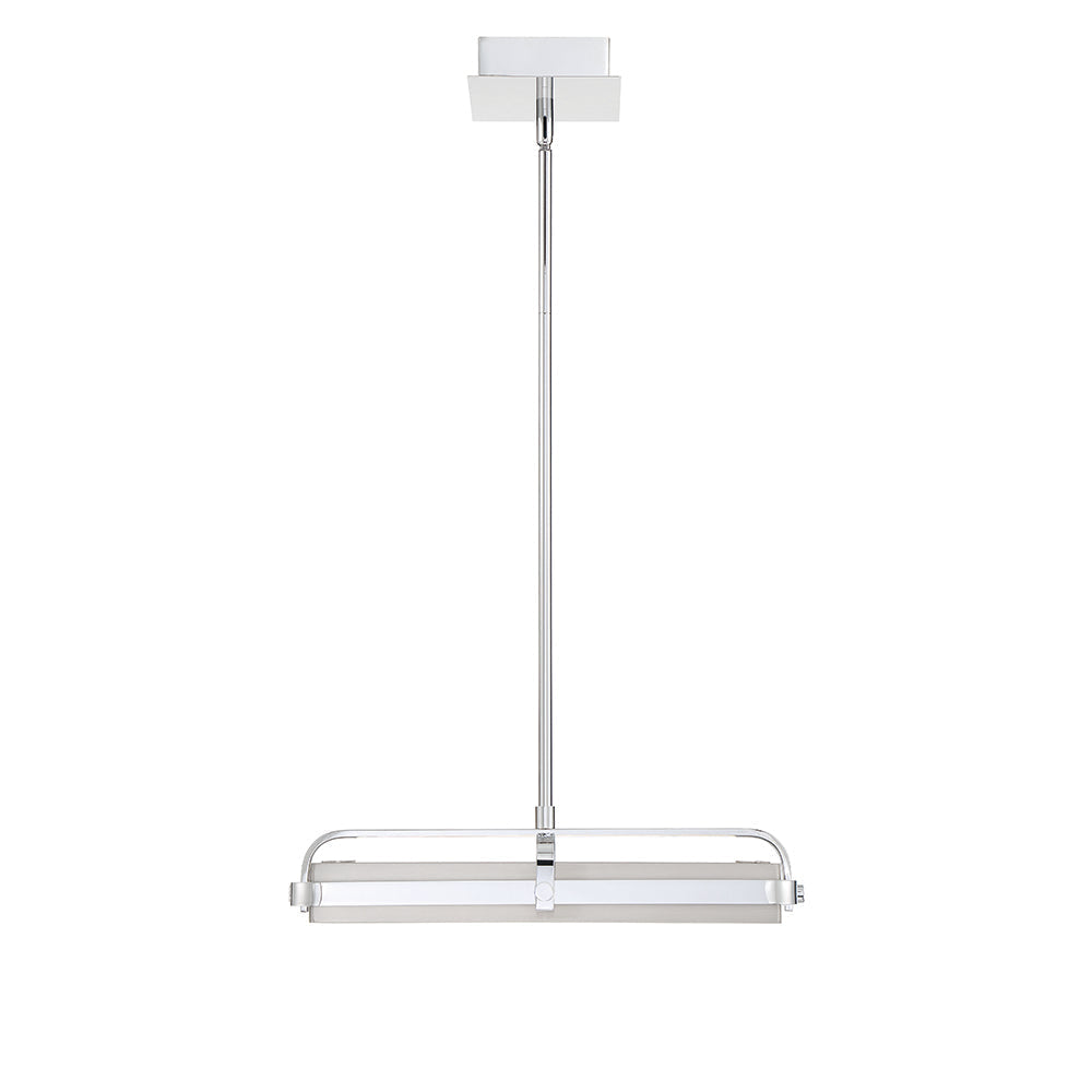 Eurofase Lighting Annilo 15" Dimmable Integrated LED Chrome Pendant Light With Satin Nickel Shade