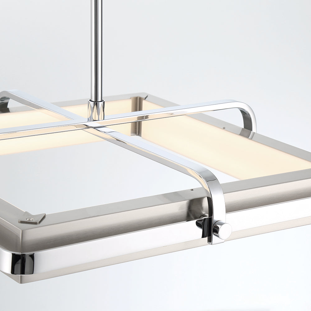 Eurofase Lighting Annilo 18" Dimmable Integrated LED Chrome Chandelier With Satin Nickel Shade