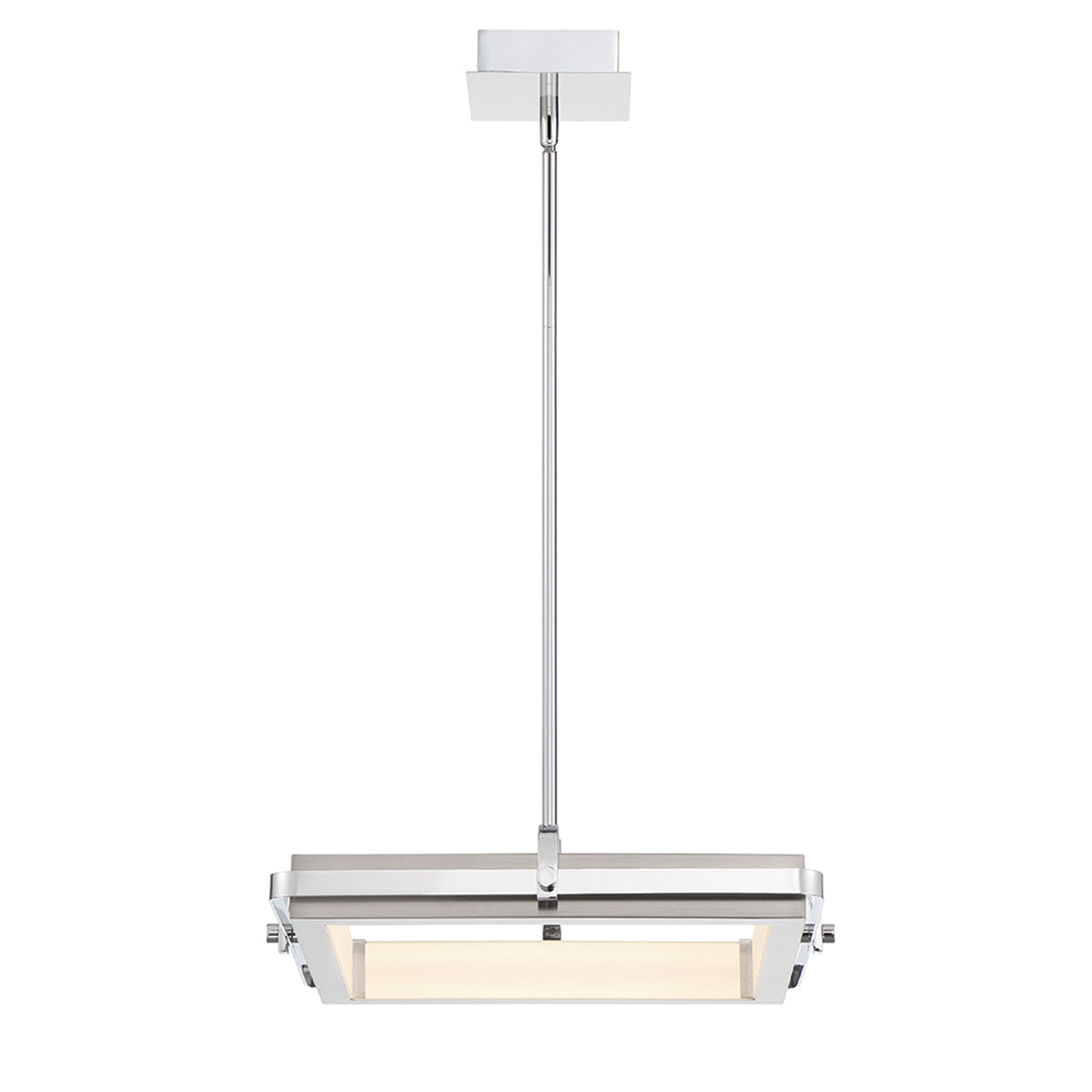 Eurofase Lighting Annilo 18" Dimmable Integrated LED Chrome Chandelier With Satin Nickel Shade