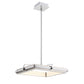 Eurofase Lighting Annilo 18" Dimmable Integrated LED Chrome Chandelier With Satin Nickel Shade