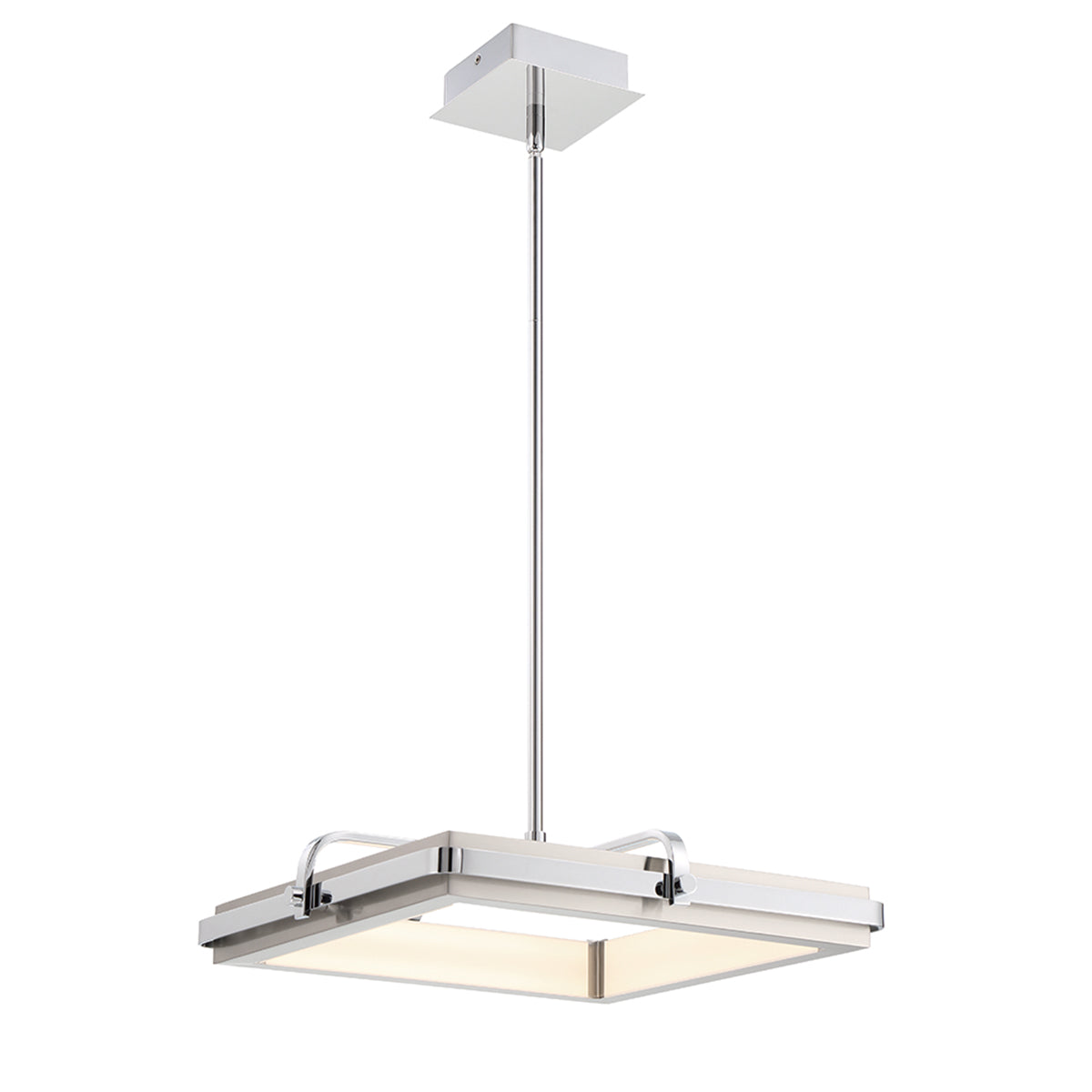 Eurofase Lighting Annilo 18" Dimmable Integrated LED Chrome Chandelier With Satin Nickel Shade