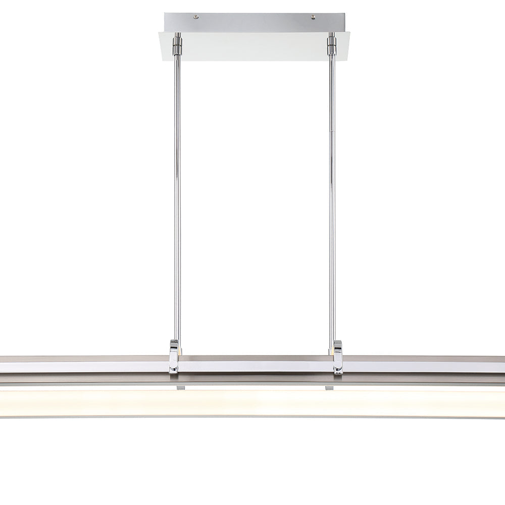 Eurofase Lighting Annilo 48" Dimmable Integrated LED Chrome Linear Chandelier With Satin Nickel Shade