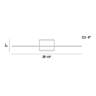 Eurofase Lighting Anton 30" Large Dimmable Integrated LED Metal Brushed Nickel Wall Sconce With Frosted Acrylic Shade