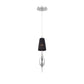 Eurofase Lighting Aqua 3" Mini Dimmable Halogen Bulb Chrome Pendant Light With Black Shade