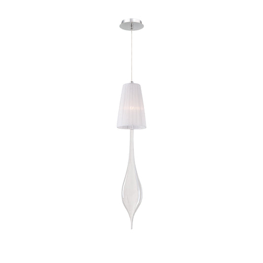 Eurofase Lighting Aqua 5" Medium Dimmable Incandescent Chrome Pendant Light With White Shade