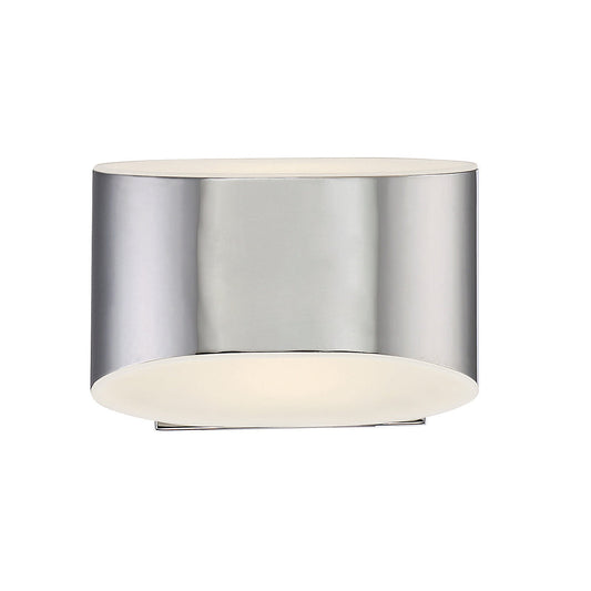 Eurofase Lighting Arch 6" Dimmable Integrated LED Chrome Wall Sconce With White Acrylic Shade