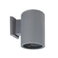Eurofase Lighting Architectural Outdoor 8" 1-Light Clear Glass Lens Gray Cylinder Wall Sconce