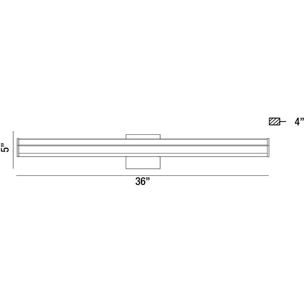 Eurofase Lighting Arco 36" Dimmable Aluminum Metal Vanity Light With White Acrylic Shade