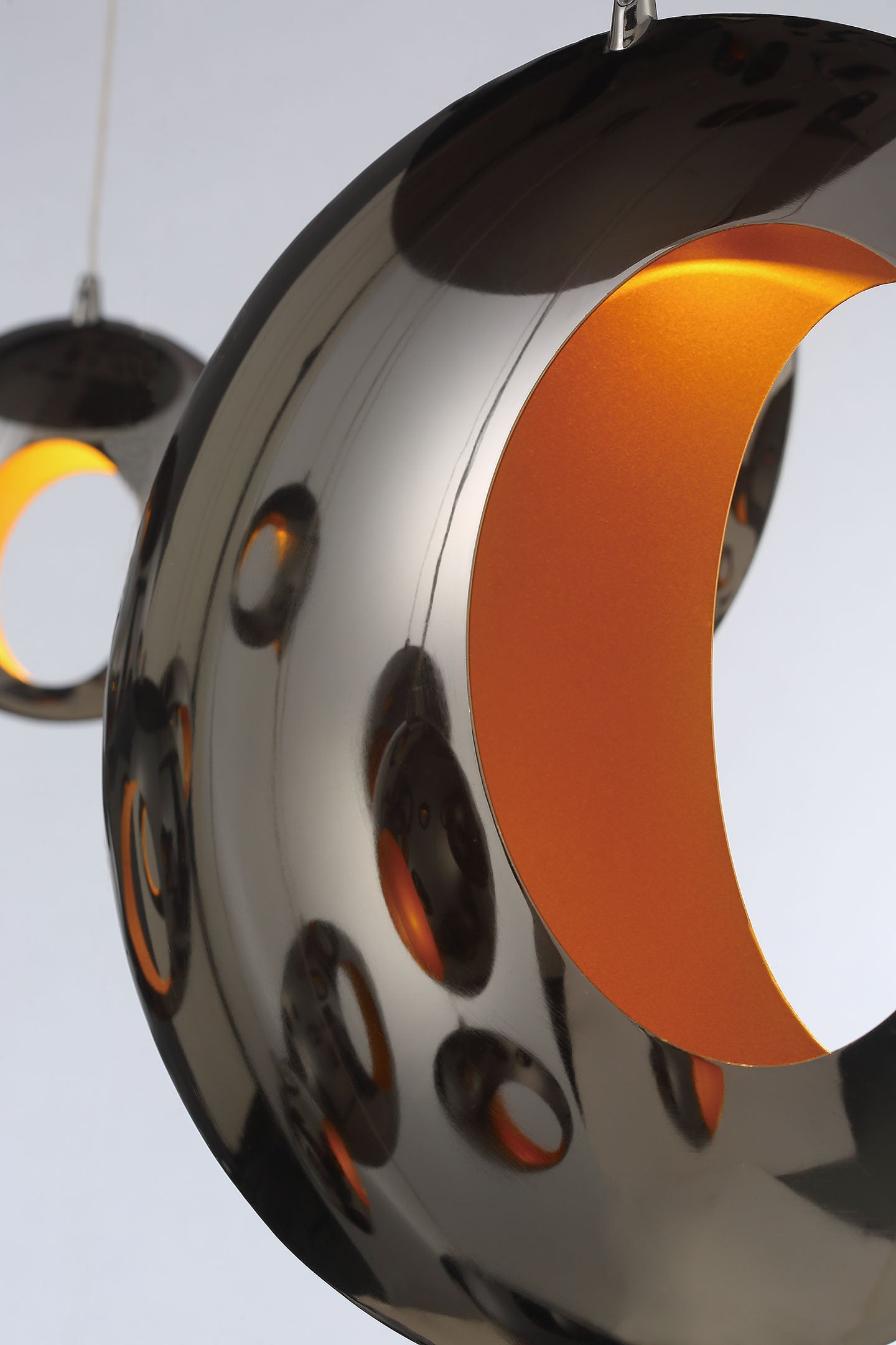 Eurofase Lighting Arlington 52" 20-Light Dimmable Integrated LED Blackened Chrome Chandelier With Metal Orb Shades