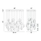 Eurofase Lighting Arlington 52" 20-Light Dimmable Integrated LED Blackened Chrome Chandelier With Metal Orb Shades