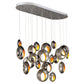 Eurofase Lighting Arlington 52" 20-Light Dimmable Integrated LED Blackened Chrome Chandelier With Metal Orb Shades