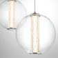 Eurofase Lighting Atomo 21" 3-Light Gold Round Dimmable LED Chandelier With Clear Glass Shades