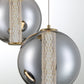 Eurofase Lighting Atomo 21" 3-Light Gold Round Dimmable LED Chandelier With Smoked Glass Shades